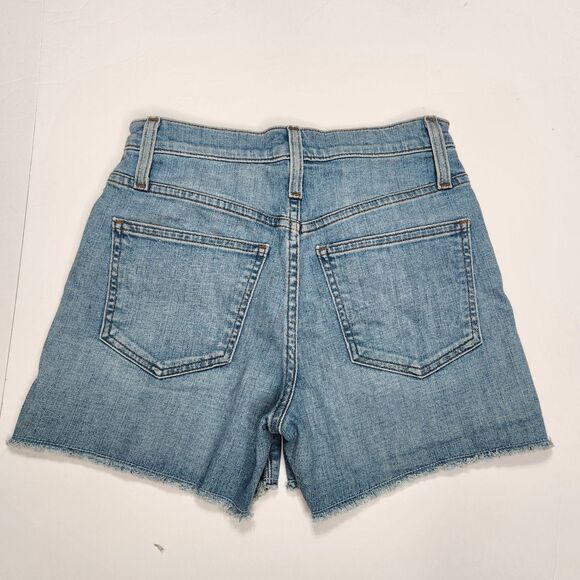 J.Crew High Rise Denim Shorts Sz 24 Button Fly Light Wash Cut Off Jorts Mallcore - Picture 3 of 8